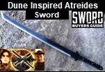 Dune Inspired Atreides Sword Picture link to more pictures and order info