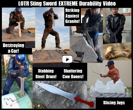 Lord of the Rings Sting Sword Durability Video Picture Link