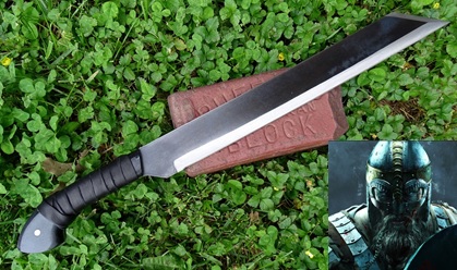 Handmade Tactical Viking Seax Knife Picture. 